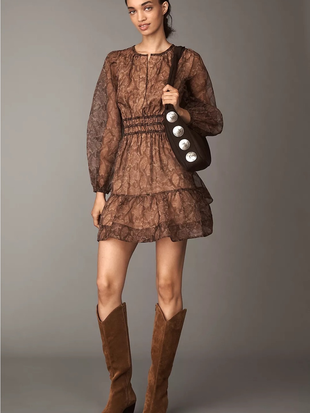 NWT Anthropologie Long Sleeve Organza Mini Dress/ Med
